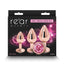 Rear Assets Aluminum Anal Plug Trainer Kit - Pink/Rose Gold - 3 Pieces