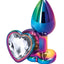 Rear Assets Multicolor Heart Anal Plug - Clear/Multicolor - Small