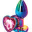 Rear Assets Multicolor Heart Anal Plug - Multicolor/Pink - Small