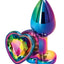 Rear Assets Multicolor Heart Anal Plug - Multicolor/Rainbow - Small
