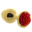 Rear Assets Rose Aluminum Anal Plug - Gold/Metal/Red - Medium