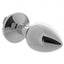 Rear Assets Rose Aluminum Anal Plug - Black/Metal/Silver - Small
