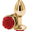 Rear Assets Rose Aluminum Anal Plug - Gold/Metal/Red - Small