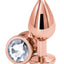 Rear Assets Rose Gold Anal Plug - Clear/Rose Gold - Medium