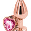 Rear Assets Rose Gold Heart Anal Plug - Pink/Rose Gold - Medium/Small