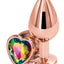 Rear Assets Rose Gold Heart Anal Plug - Multicolor/Rainbow/Rose Gold - Medium/Small