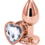 Rear Assets Rose Gold Heart Anal Plug - Clear/Rose Gold - Small