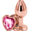 Rear Assets Rose Gold Heart Anal Plug - Pink/Rose Gold - Small