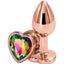 Rear Assets Rose Gold Heart Anal Plug - Multicolor/Rainbow - Small