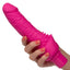 Rechargeable Power Stud Cliterrific Silicone Vibrating Dong - Pink