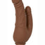 Rechargeable Power Stud Over and Under Silicone Vibrating Double Dong - Chocolate