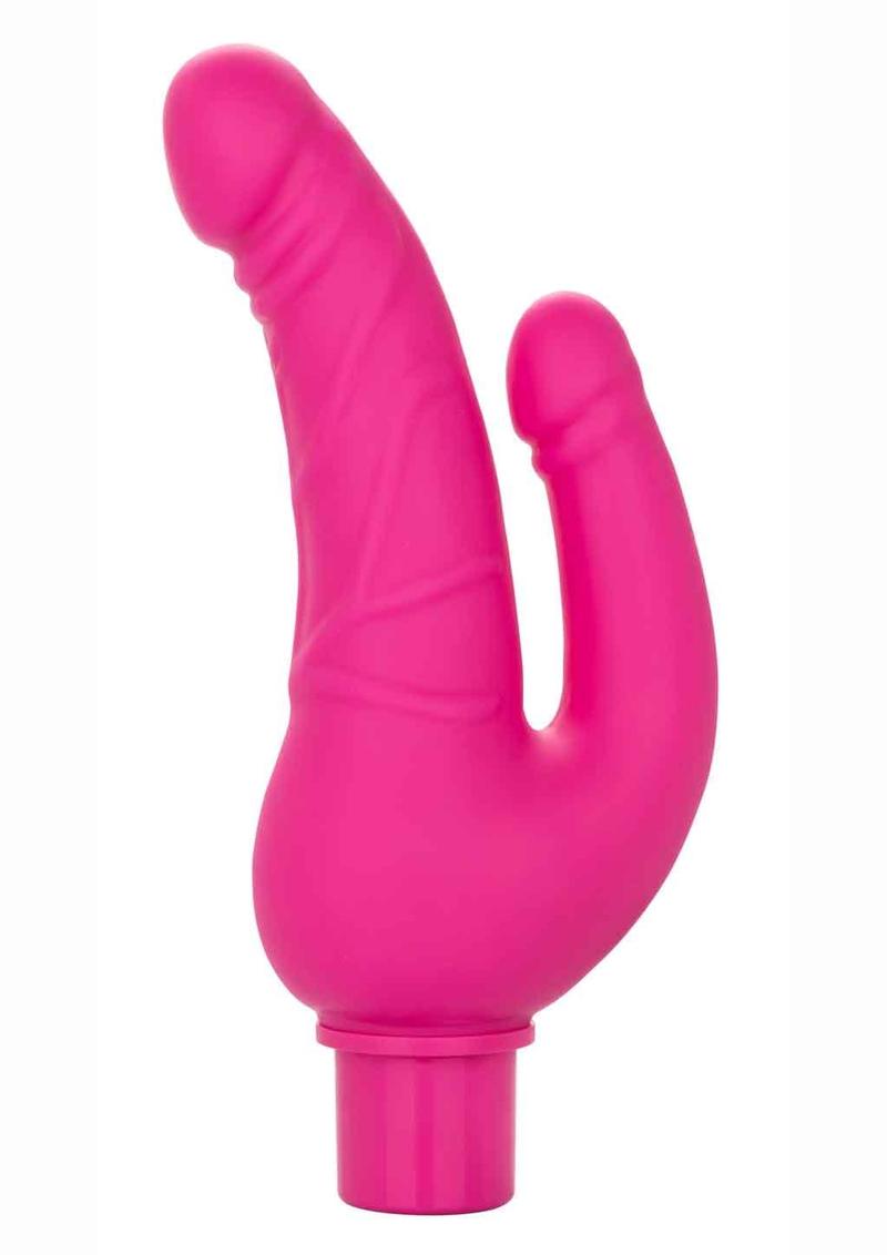 Rechargeable Power Stud Over and Under Silicone Vibrating Double Dong