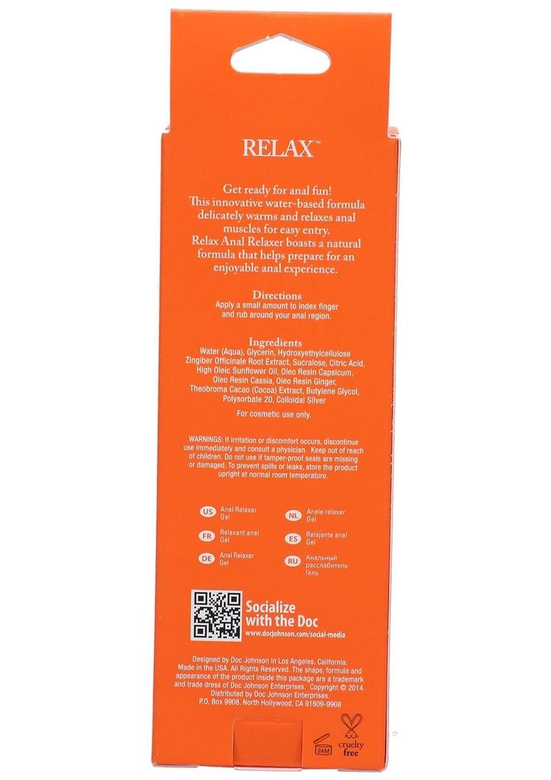 Relax Anal Relaxer For Everyone Water Based Lubricant - 2oz - Boxed