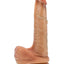 Renaissance Davinci Silicone Sliding Foreskin Dildo with Squeezable Balls - Caramel - 8in