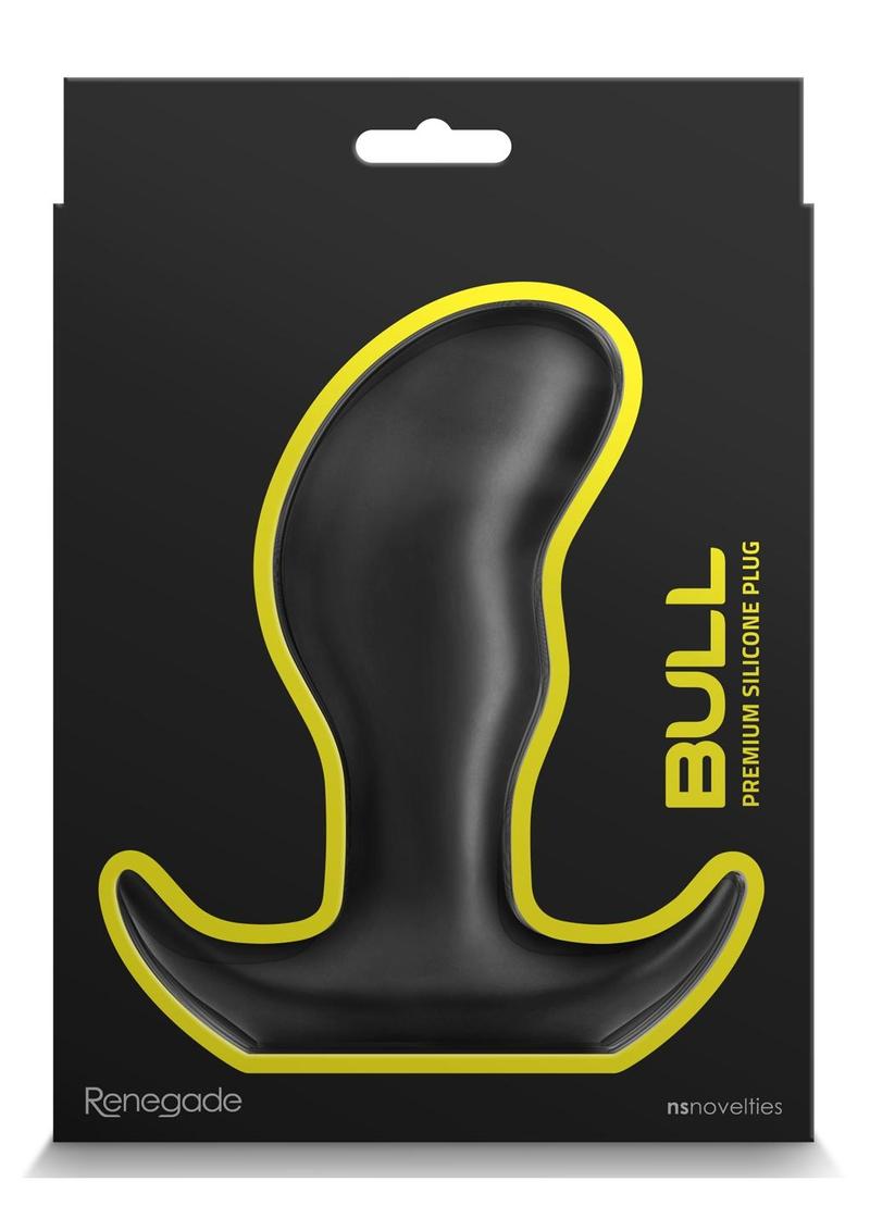 Renegade Bull Silicone Anal Plug - Black - Large