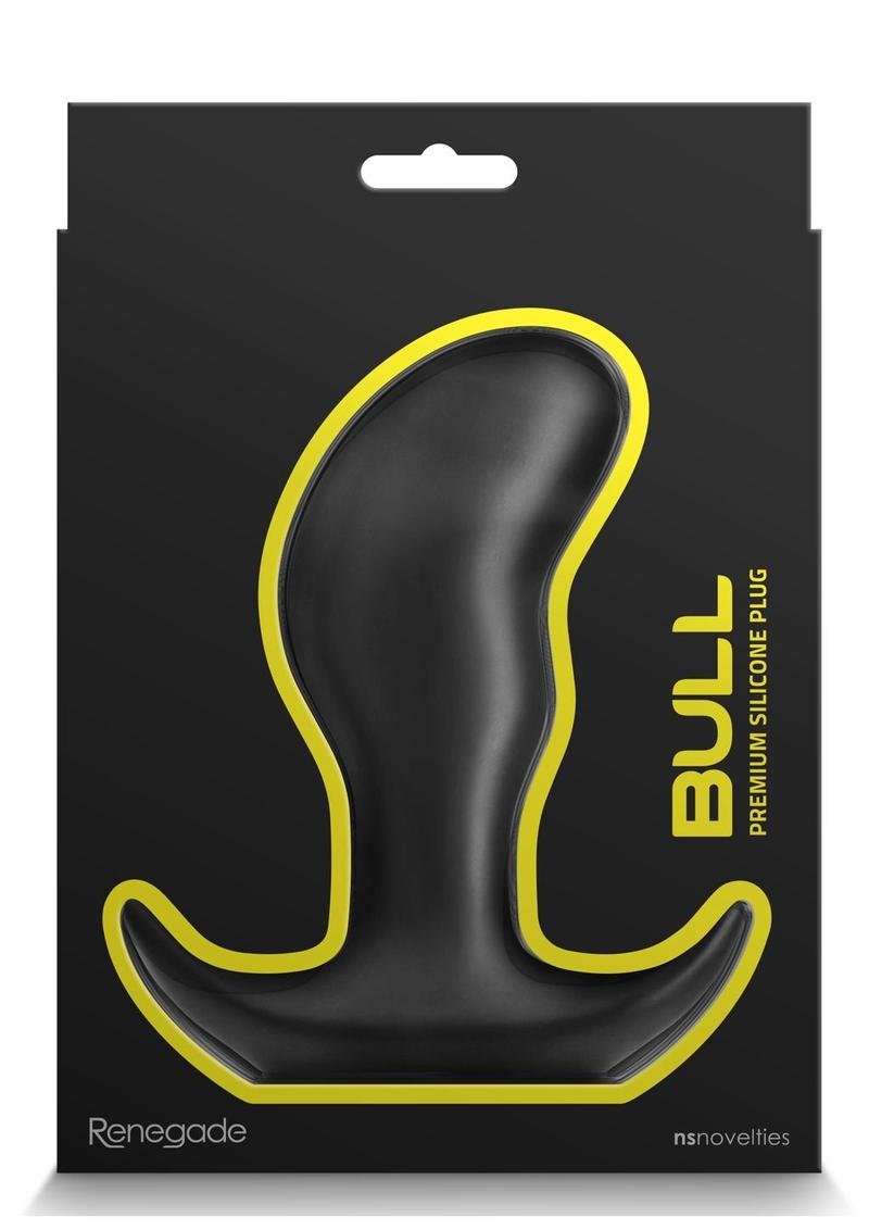 Renegade Bull Silicone Anal Plug - Black - Small