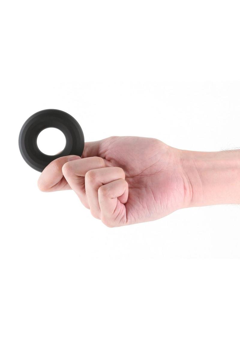 Renegade Fireman Ring Silicone Cock Ring - Black - Large
