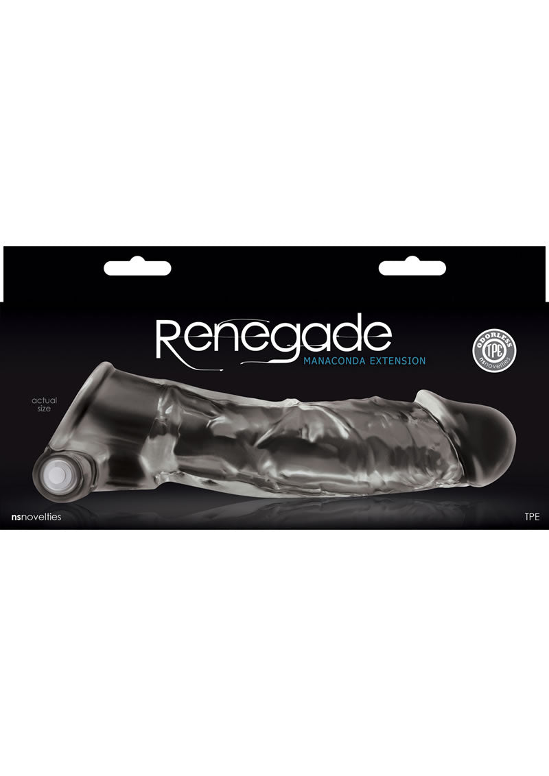 Renegade Manaconda Vibrating Realistic Dildo Penis Extender - Clear - 7.2in