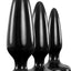 Renegade Pleasure Plug Trainer Anal Plugs - Black - Set Of 3