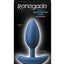 Renegade Rechargeable Silicone Vibrating Heavyweight Anal Plug - Blue - Medium