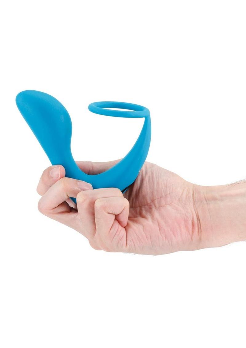 Renegade Slingshot II Rechargeable Silicone Cock Ring and Prostate Plug with Remote Control - Teal