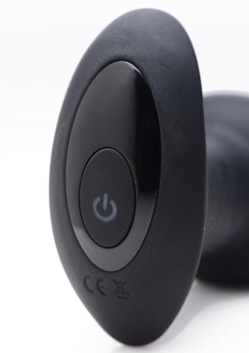 Rimmers Gyro-R Rechargeable Silicone Smooth Rimming Plug with Remote Control - Black