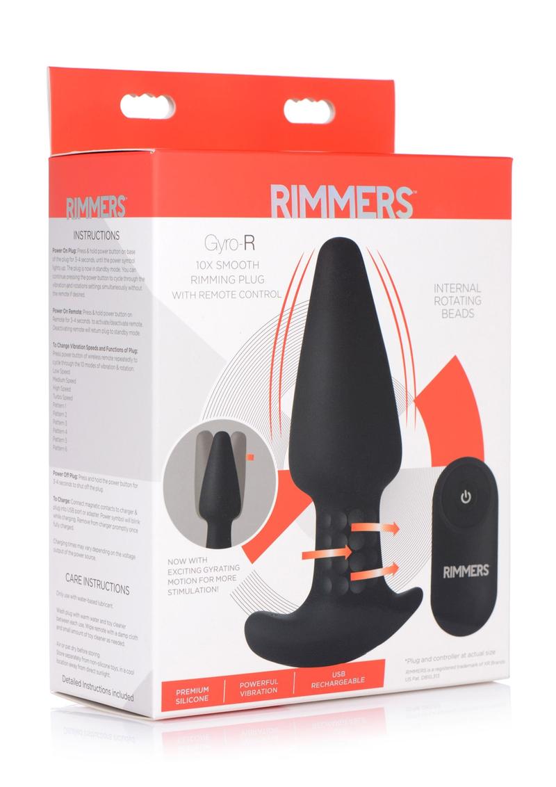 Rimmers Gyro-R Rechargeable Silicone Smooth Rimming Plug with Remote Control