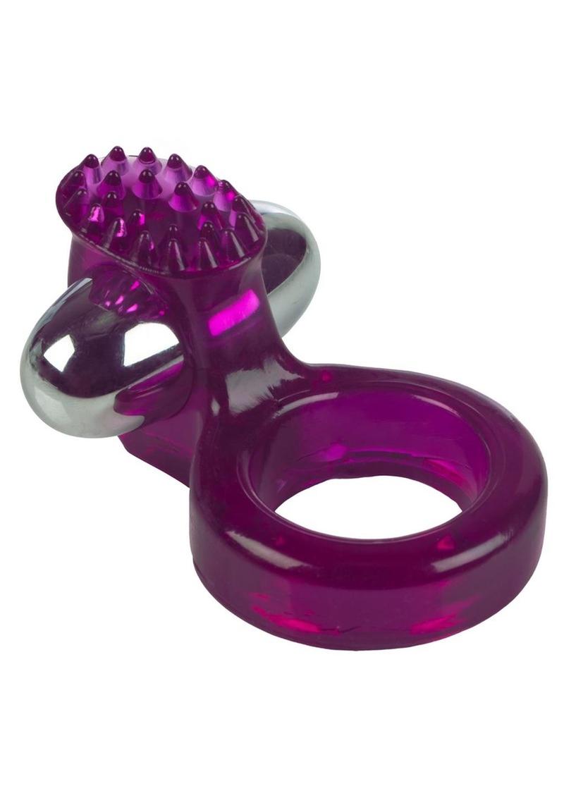 Ring Of Passion Vibrating Cock Ring with Clitoral Stimulation - Purple