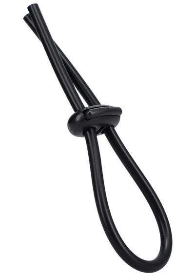 Rock Solid Lasso Double Lock Adjustable Silicone Cock Ring - Black