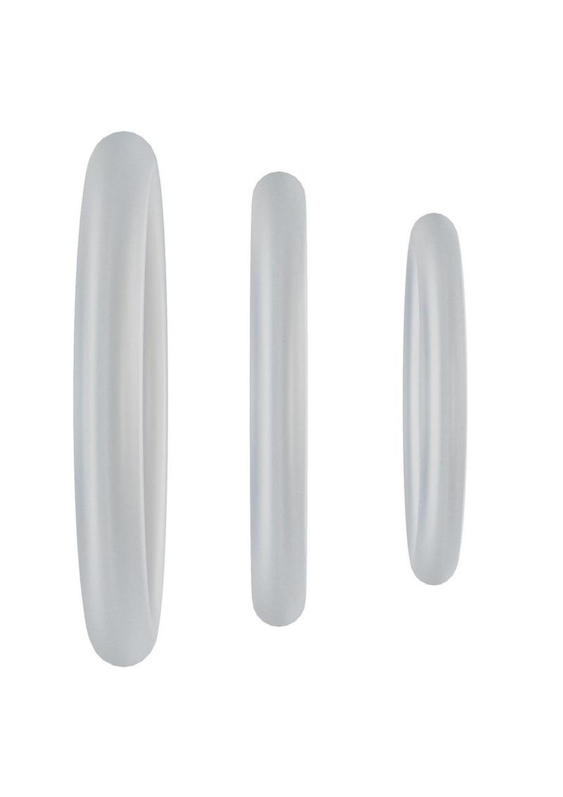 Rock Solid Tri-Pack Silicone Gasket Cock Ring - White
