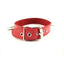 Rouge Adjustable Leather Spiked Collar - Red