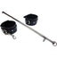 Rouge Adjustable Leg Spreader Bar with Leather Cuffs - Black/Metal