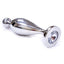 Rouge Fish Tail Stainless Steel Anal Plug Probe - Clear Jewel - Medium