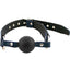 Rouge Leather Adjustable Ball Gag - Blue