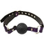 Rouge Leather Adjustable Ball Gag - Black/Purple