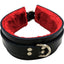 Rouge Leather Collar with Faux Fur Lining - Black/Red