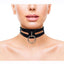 Rouge Leather Fashion Bondage Collar with O-Ring