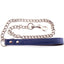 Rouge Leather Lead Chain - Blue/Metal