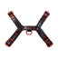 Rouge Leather Over The Head Harness Black with Red Accessories - Black/Red - Large