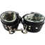 Rouge Leather Wrist Cuffs with Faux Fur Lining - Animal Print/Black/Leopard Print