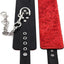 Rouge Leather Wrist Cuffs with Faux Fur Lining - Black/Red