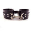 Rouge Leather Wrist Cuffs with Faux Fur Lining - Black