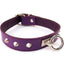 Rouge O Ring Studded Adjustable Leather Collar - Purple