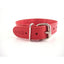 Rouge O Ring Studded Adjustable Leather Collar - Red