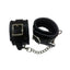 Rouge Padded Leather Adjustable Wrist Cuffs - Black