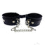 Rouge Plain Leather Adjustable Ankle Cuffs - Black