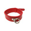 Rouge Plain Leather Adjustable Collar 1 Ring - Red