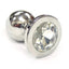 Rouge Smooth Stainless Steel Anal Plug - Clear Jewel - Large