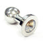 Rouge Smooth Stainless Steel Anal Plug - Clear Jewel - Large/Medium