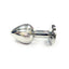 Rouge Smooth Stainless Steel Anal Plug - Clear/Clear Jewel - Small